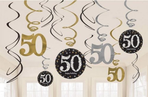 50th Birthday Strip Decoration (12 pieces)