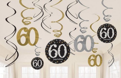60th Birthday Strip Decoration (12 pieces)