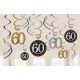 Happy Birthday gold 60 ribbon decoration 12 pcs set