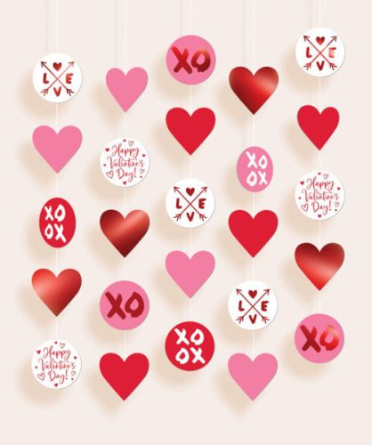 Happy Valentine's Day hanging decoration set of 5