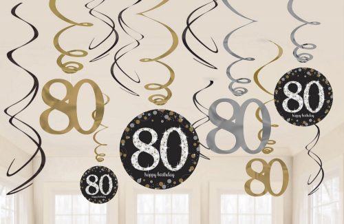 80th Birthday Strip Decoration (12 pieces)