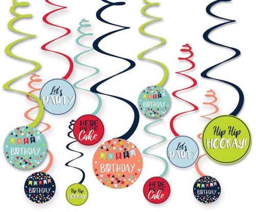 Happy Birthday Reason To Celebrate ribbon decoration set of 12 set