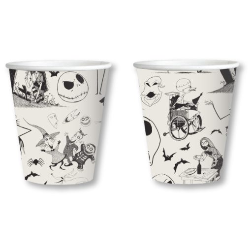 The Nightmare Before Christmas Black paper cup set of 8, 250 ml