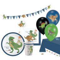 Dinosaur Happy party set with 45 pieces and 23 cm plate