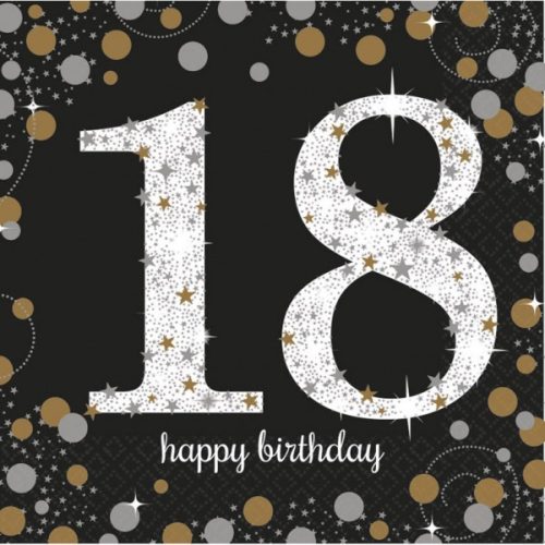 Happy Birthday 18 Napkins (16 pieces) 33*33 cm