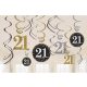 Happy Birthday gold 21 ribbon decoration 12 pcs set