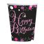 Happy Birthday Pink Happy Birthday paper cup set of 8 250 ml