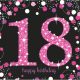 Happy Birthday 18 Pink napkin 16 pcs 33x33 cm