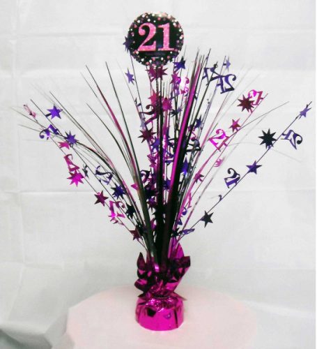 Happy Birthday pink 21 centrepiece 45,7 cm