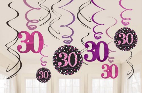 30th Birthday Strip Decoration (12 pieces)
