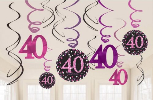 40th Birthday Strip Decoration (12 pieces)