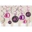 Happy Birthday Pink Happy Birthday 40 ribbon decoration 12-piece set