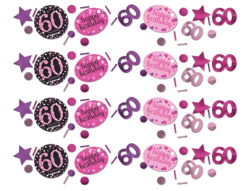 Happy Birthday pink 60 confetti