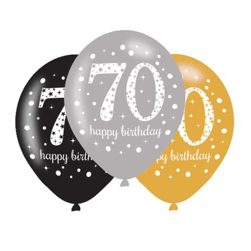 Happy Birthday 70 Foil Balloon (6 pieces)