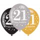 Happy Birthday 21 Gold air-balloon, balloon 6 pcs 11 inch (27,5 cm)