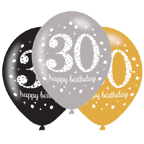 Happy Birthday 30 Foil Balloon (6 pieces)