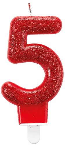 Colour sparkling cake candle, number candle 5 size