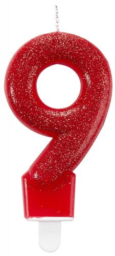 Colour sparkling cake candle, number candle 9 es
