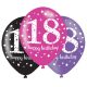 Happy Birthday 18 Pink air-balloon, balloon 6 pcs 11 inch (27,5 cm)