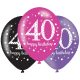 Happy Birthday 40 Pink air-balloon, balloon 6 pcs 11 inch (27,5 cm)