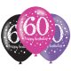 Happy Birthday 60 pink air-balloon, balloon 6 pcs 11 inch (27,5 cm)