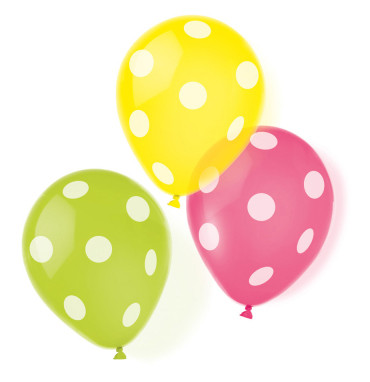 Colour Dots Polka Dot Balloon, 6 Pack 9 inch (22.8 cm)