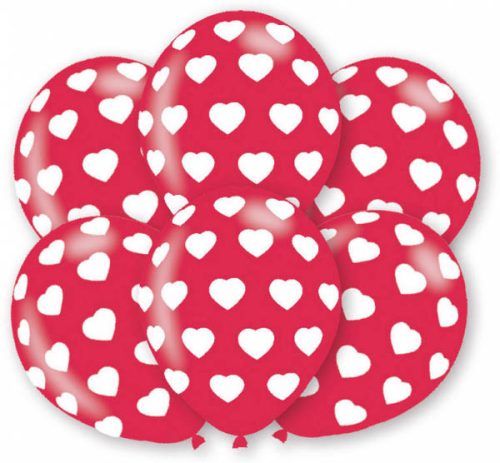 Heart Red air-balloon, balloon 6 pieces 11 inch (27,5cm)