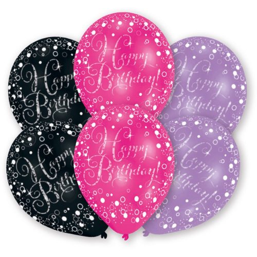 Happy Birthday Pink Foil Balloon (6 pieces)