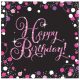 Happy Birthday pink napkin 16 pcs 33x33 cm