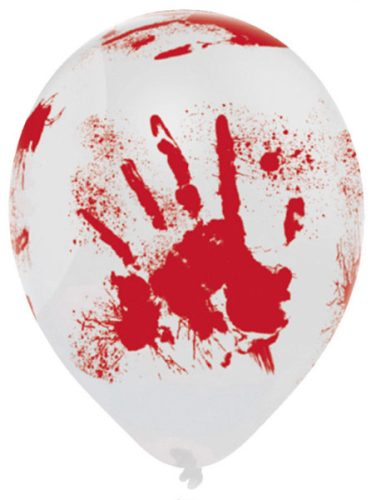 Halloween Bloody Hand air-balloon, balloon 6 pcs 10 inch (25,4 cm)