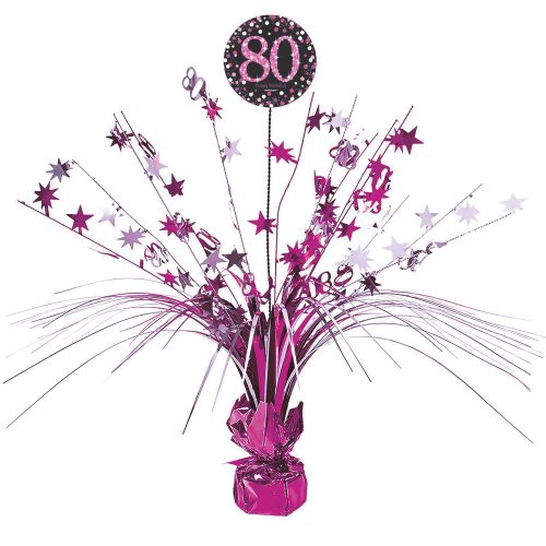 Happy Birthday pink 80 centrepiece 45,7 cm