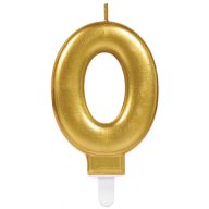 Number Gold, Gold Number Candle 0-Year Cake Candle
