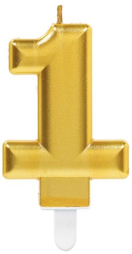 Number Candle 1, Gold Cake Candle