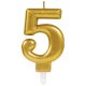 gold, Gold number candle 5 candle cake candle