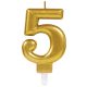 gold, Gold number candle 5 candle cake candle