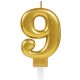 Gold, Gold number candle 9 es cake candle