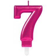 Number Pink Pink number candle â€“ number 7 cake candle