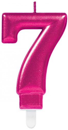 Number Candle 7, Pink Cake Candle