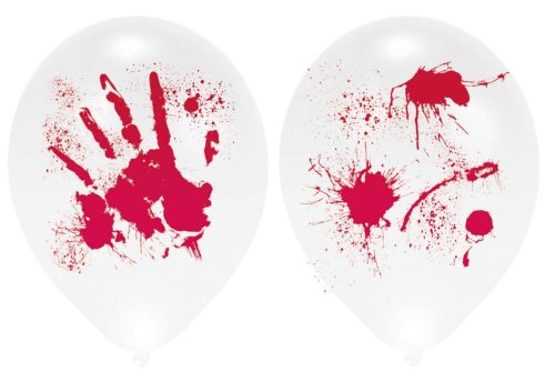 Halloween Bloody Hand light up LED balloon, balloon 4 pieces 11 inch (27,5 cm)