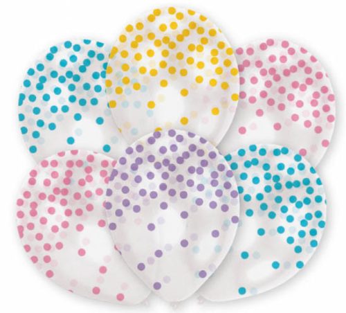 Confetti Colorful air-balloon, balloon 6 pieces 11 inch (27,5cm)