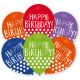 Happy Birthday Dots air-balloon, balloon 6 pcs 11 inch (27,5cm)
