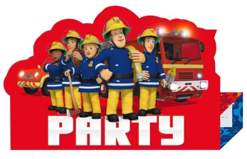 Fireman Sam Party Invitation Card + Envelope (8 pieces)