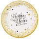 Happy New Year Golden Wishes paper plate 8 pcs 23 cm