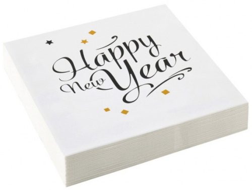 Happy New Year Golden Wishes napkin 20 pcs 33x33 cm