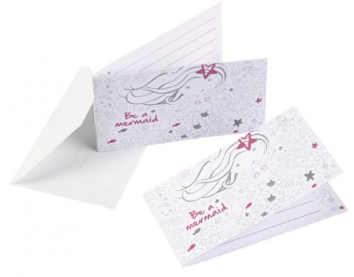 Mermaid invitation card 8 pcs.