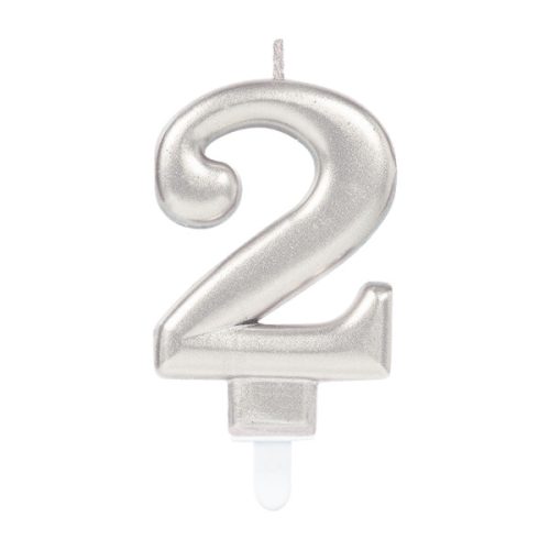 Silver, Silver number candle, cake candle 2-es
