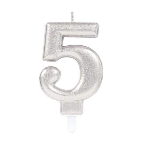 Silver, Silver number candle, cake candle 5 size