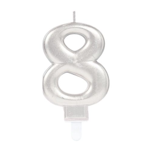 Silver, Silver number candle, cake candle 8 as