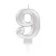 Number Silver, Silver numeral candle, cake candle number 9