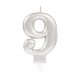 silver, Silver number candle, cake candle 9 es